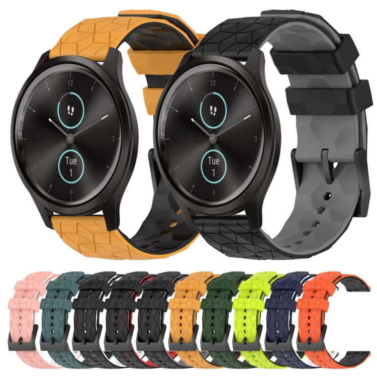 For Garminmove Style 20mm Football Pattern Two-Color Silicone Watch Band