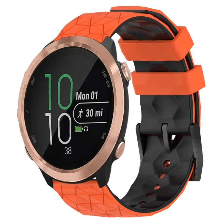 For Garmin Forerunner 645 Music 20mm Football Pattern Two-Color Silicone Watch Band