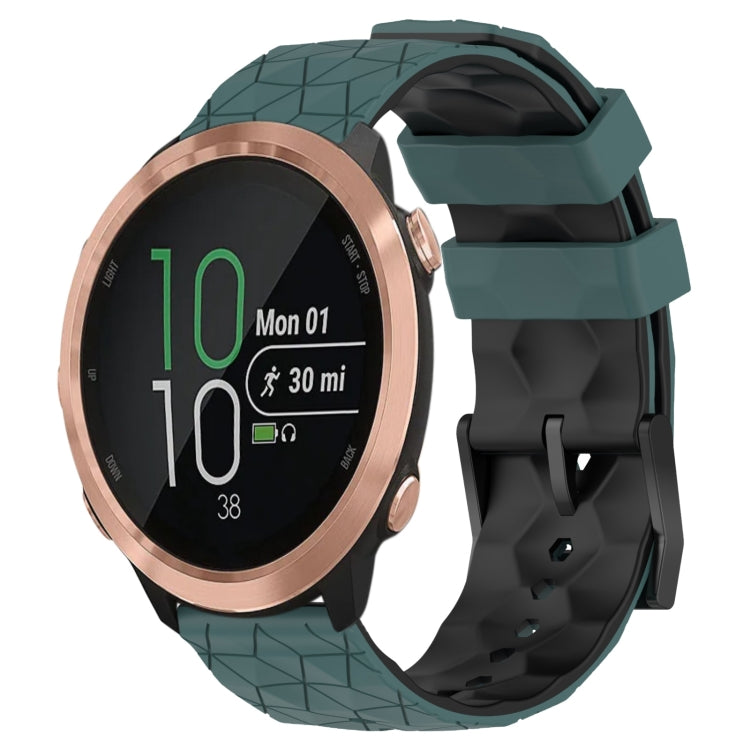 For Garmin Forerunner 645 Music 20mm Football Pattern Two-Color Silicone Watch Band