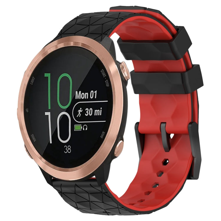 For Garmin Forerunner 645 Music 20mm Football Pattern Two-Color Silicone Watch Band