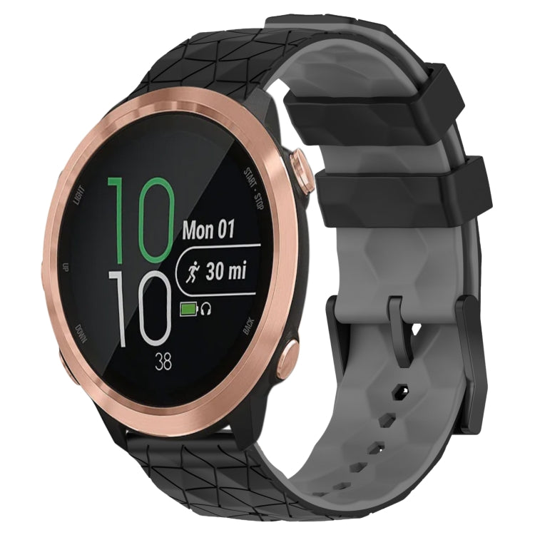 For Garmin Forerunner 645 Music 20mm Football Pattern Two-Color Silicone Watch Band