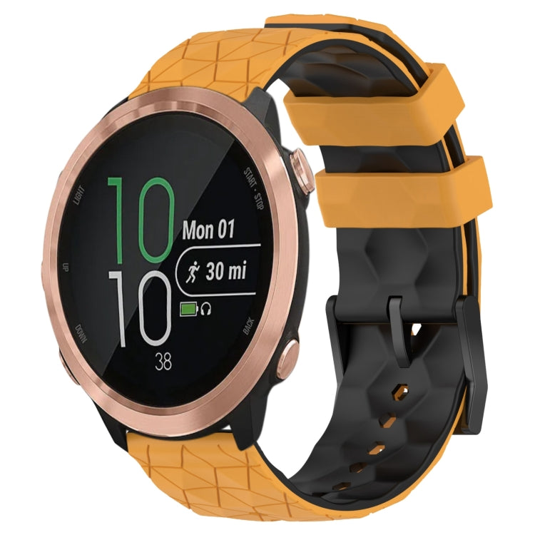 For Garmin Forerunner 645 Music 20mm Football Pattern Two-Color Silicone Watch Band
