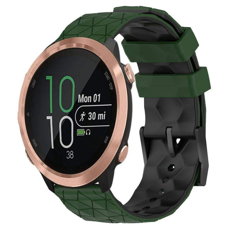 For Garmin Forerunner 645 Music 20mm Football Pattern Two-Color Silicone Watch Band