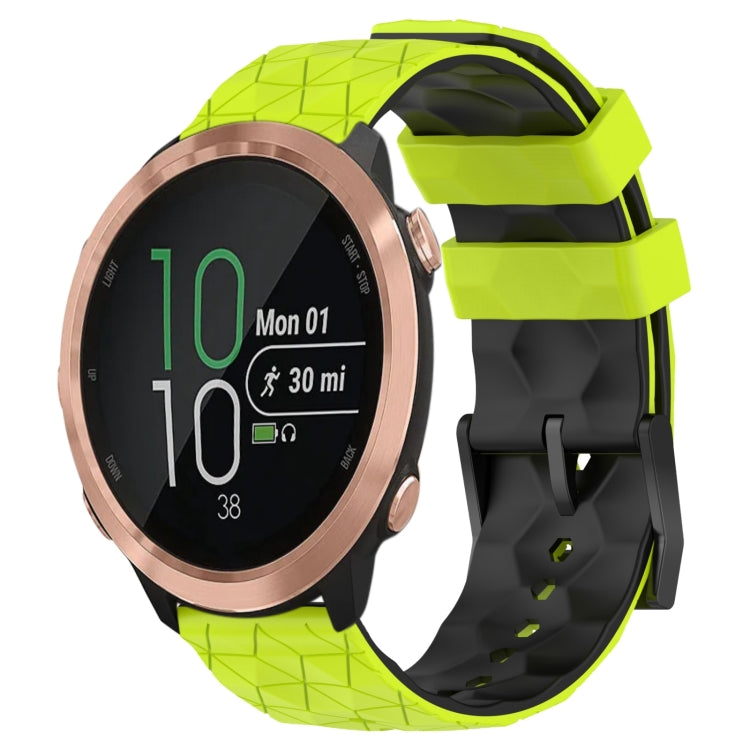 For Garmin Forerunner 645 Music 20mm Football Pattern Two-Color Silicone Watch Band