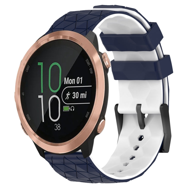 For Garmin Forerunner 645 Music 20mm Football Pattern Two-Color Silicone Watch Band