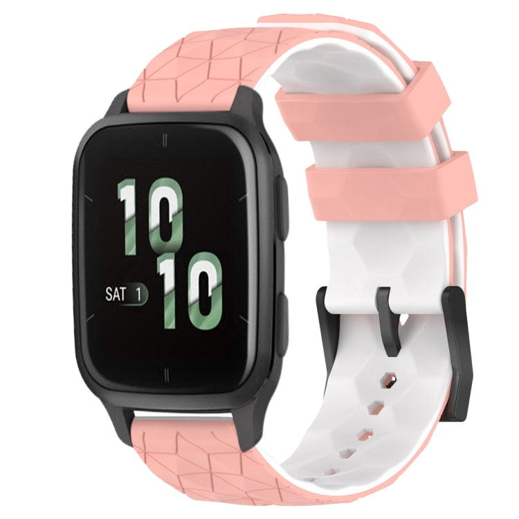 For Garmin Forerunner Sq2 20mm Football Pattern Two-Color Silicone Watch Band