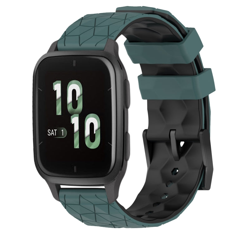 For Garmin Forerunner Sq2 20mm Football Pattern Two-Color Silicone Watch Band