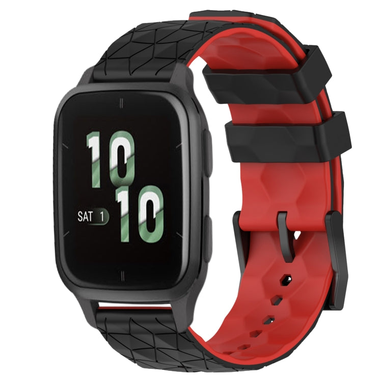 For Garmin Forerunner Sq2 20mm Football Pattern Two-Color Silicone Watch Band