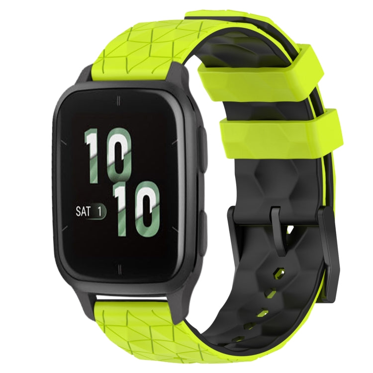 For Garmin Forerunner Sq2 20mm Football Pattern Two-Color Silicone Watch Band