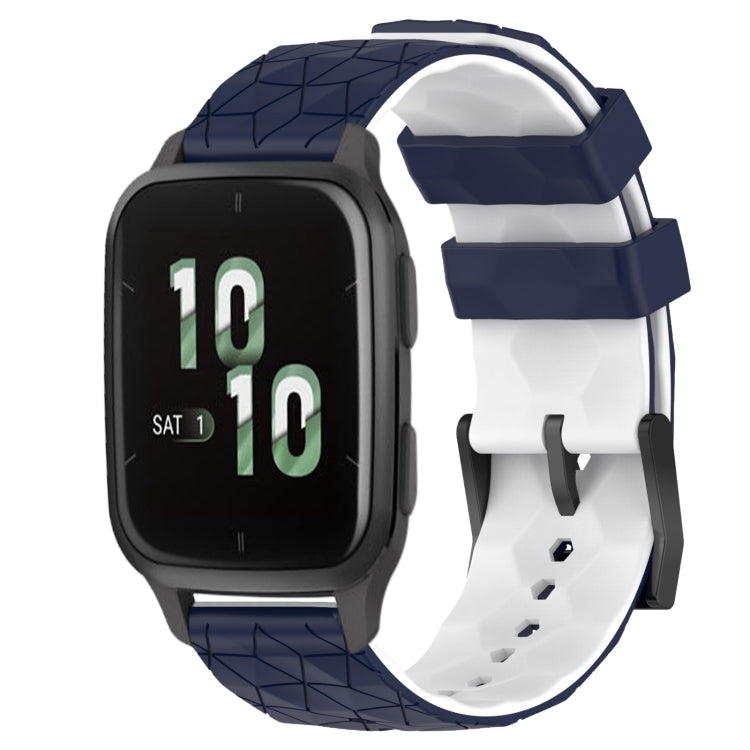 For Garmin Forerunner Sq2 20mm Football Pattern Two-Color Silicone Watch Band