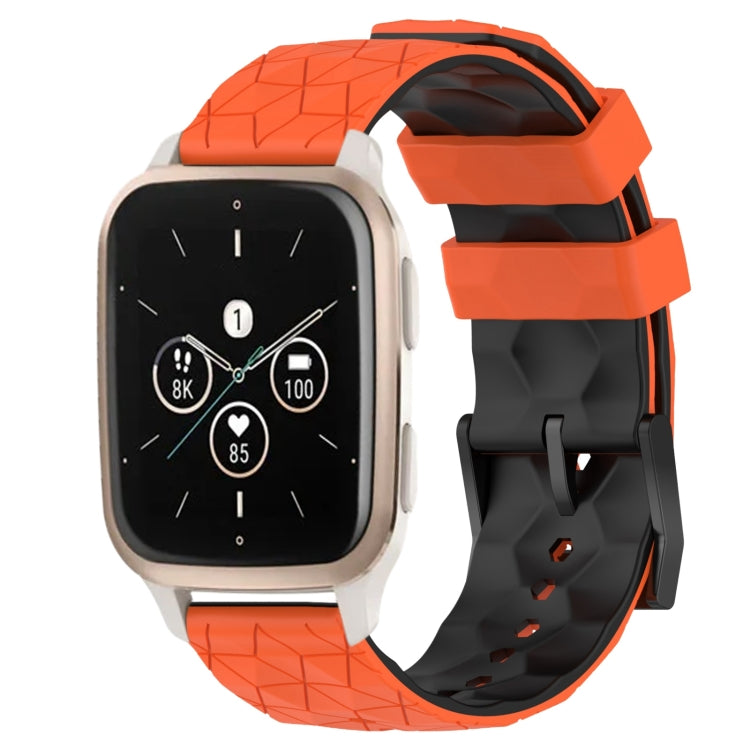 For Garmin Forerunner Sq2 Music 20mm Football Pattern Two-Color Silicone Watch Band