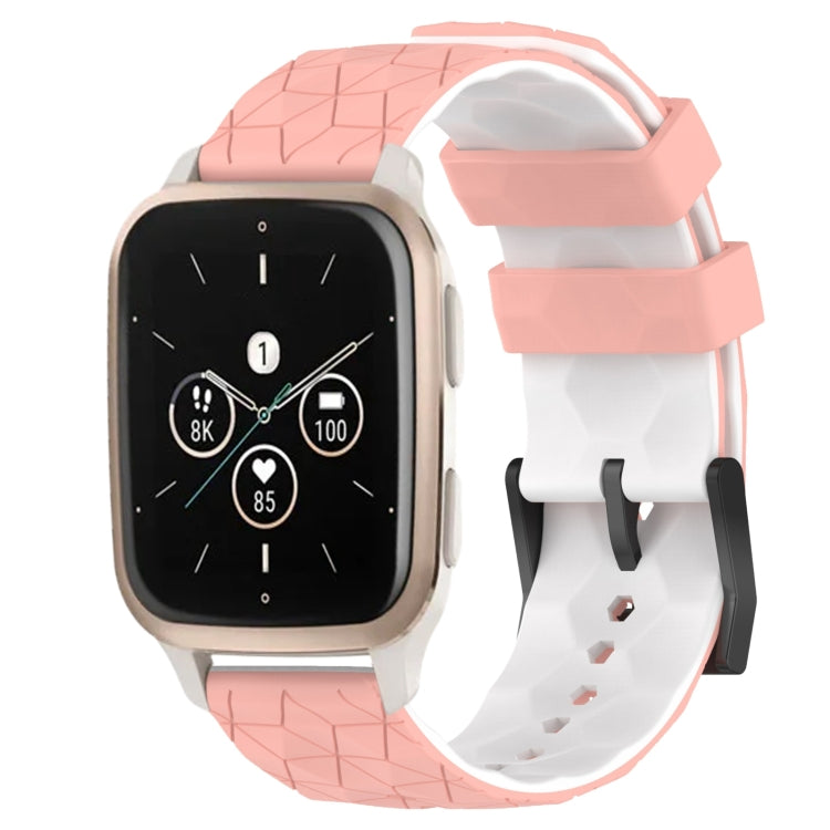 For Garmin Forerunner Sq2 Music 20mm Football Pattern Two-Color Silicone Watch Band