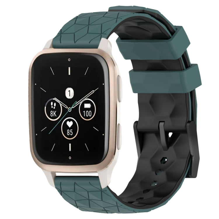 For Garmin Forerunner Sq2 Music 20mm Football Pattern Two-Color Silicone Watch Band