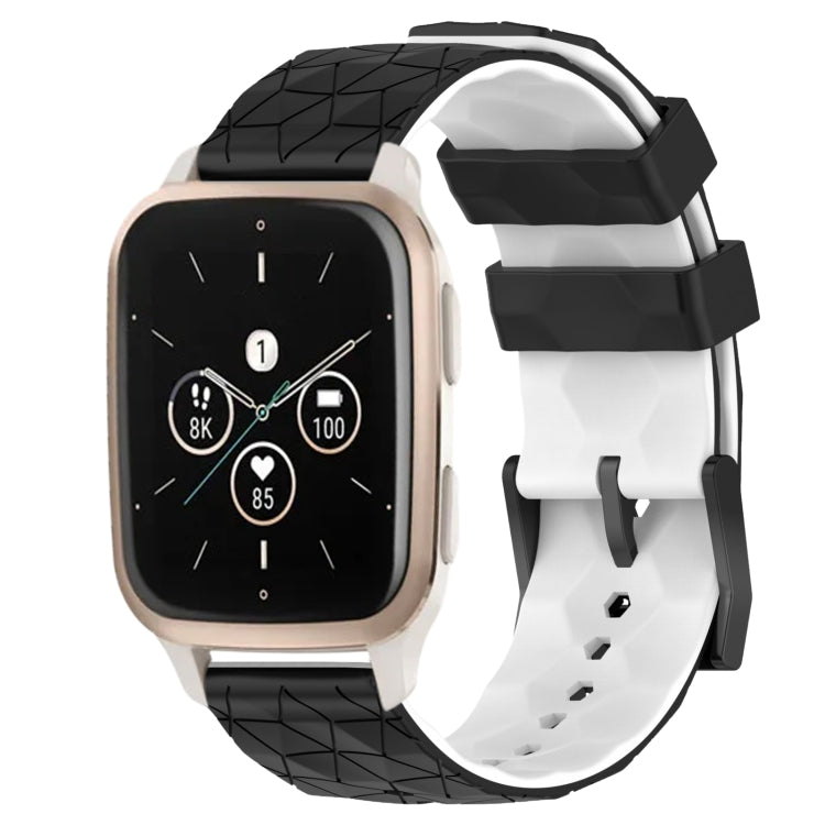 For Garmin Forerunner Sq2 Music 20mm Football Pattern Two-Color Silicone Watch Band