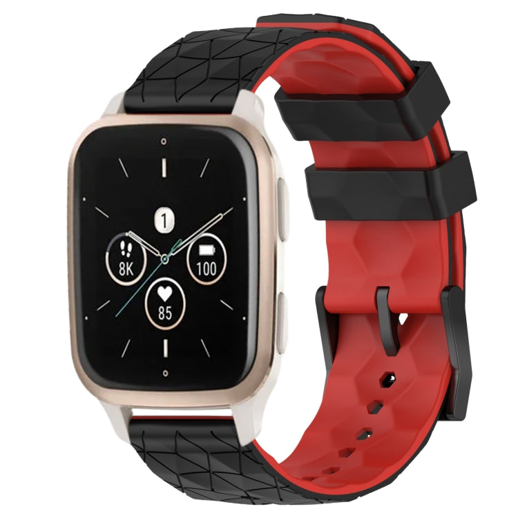 For Garmin Forerunner Sq2 Music 20mm Football Pattern Two-Color Silicone Watch Band