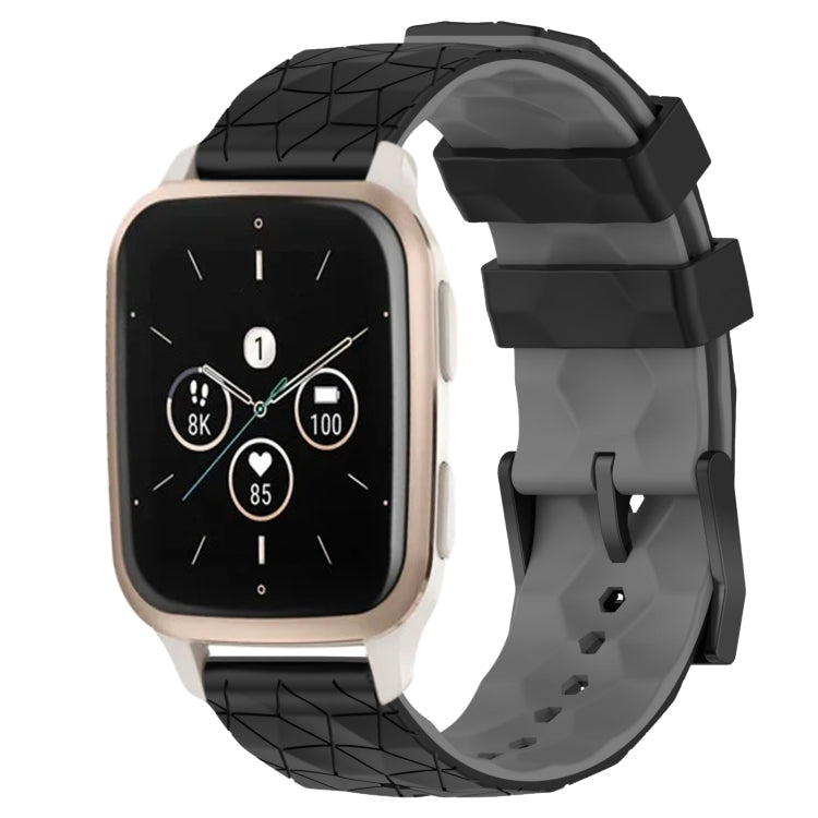 For Garmin Forerunner Sq2 Music 20mm Football Pattern Two-Color Silicone Watch Band