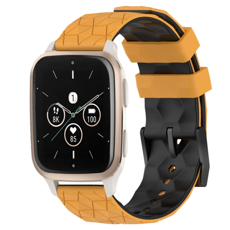 For Garmin Forerunner Sq2 Music 20mm Football Pattern Two-Color Silicone Watch Band
