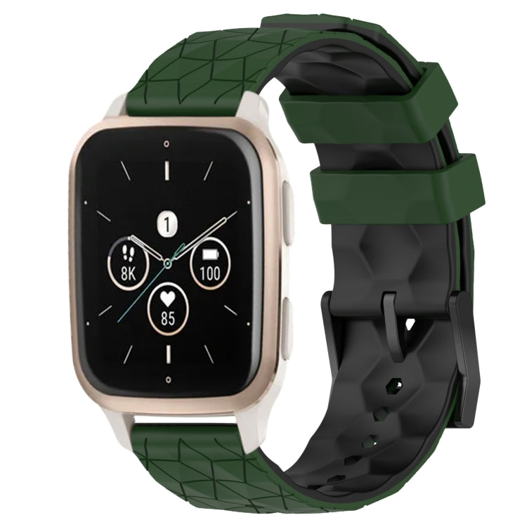 For Garmin Forerunner Sq2 Music 20mm Football Pattern Two-Color Silicone Watch Band