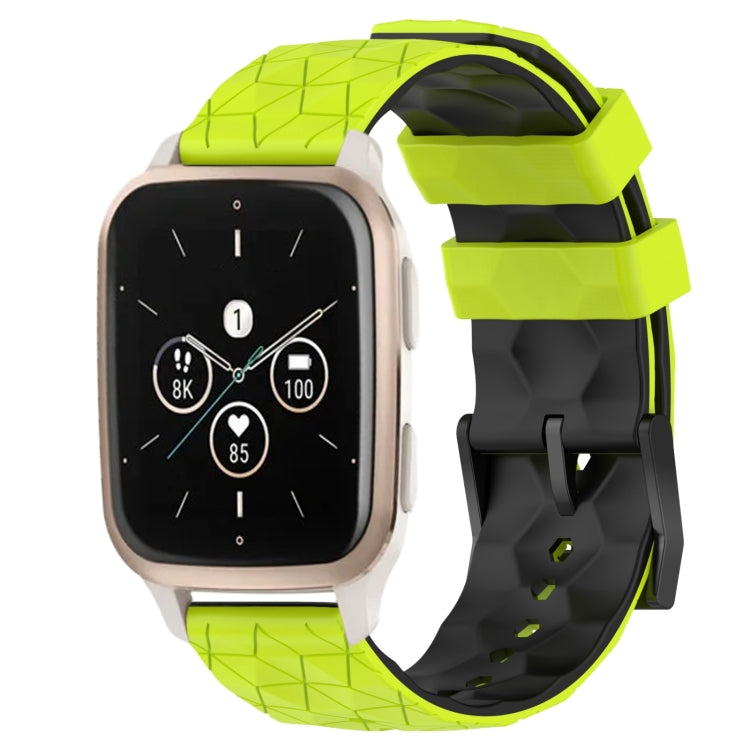 For Garmin Forerunner Sq2 Music 20mm Football Pattern Two-Color Silicone Watch Band