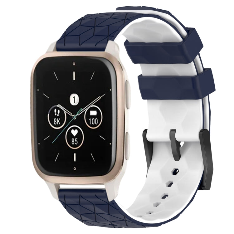 For Garmin Forerunner Sq2 Music 20mm Football Pattern Two-Color Silicone Watch Band