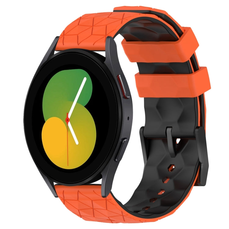 For Samsung Galaxy Watch 5 44mm 20mm Football Pattern Two-Color Silicone Watch Band