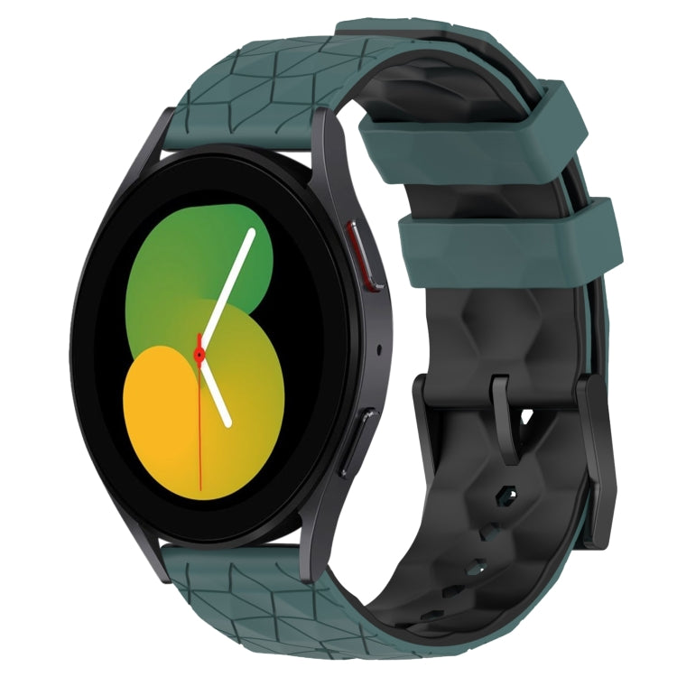 For Samsung Galaxy Watch 5 44mm 20mm Football Pattern Two-Color Silicone Watch Band
