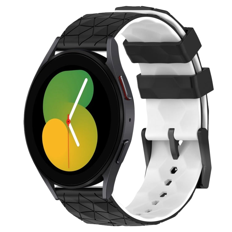 For Samsung Galaxy Watch 5 44mm 20mm Football Pattern Two-Color Silicone Watch Band