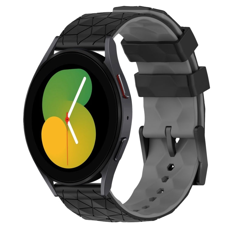 For Samsung Galaxy Watch 5 44mm 20mm Football Pattern Two-Color Silicone Watch Band
