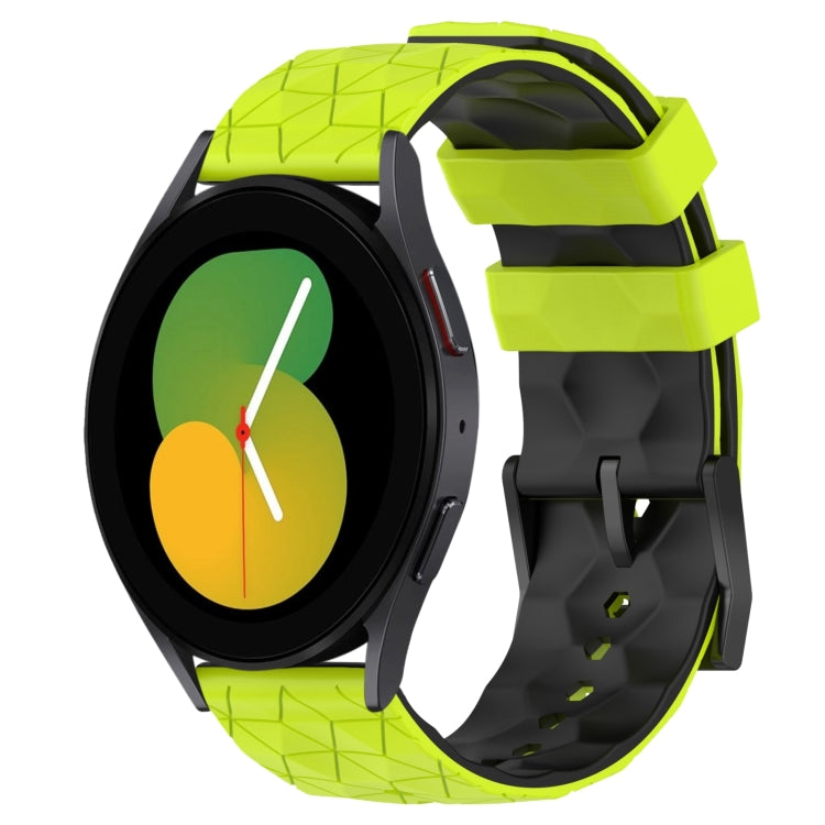For Samsung Galaxy Watch 5 44mm 20mm Football Pattern Two-Color Silicone Watch Band