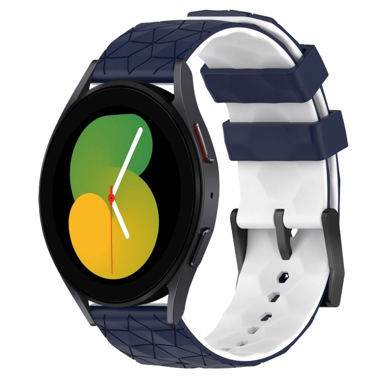 For Samsung Galaxy Watch 5 44mm 20mm Football Pattern Two-Color Silicone Watch Band