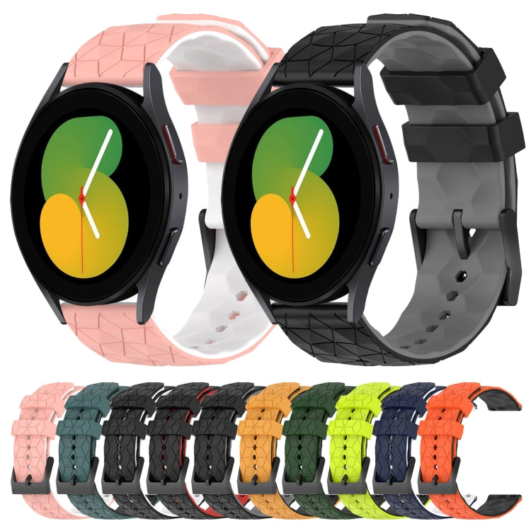 For Samsung Galaxy Watch 5 44mm 20mm Football Pattern Two-Color Silicone Watch Band