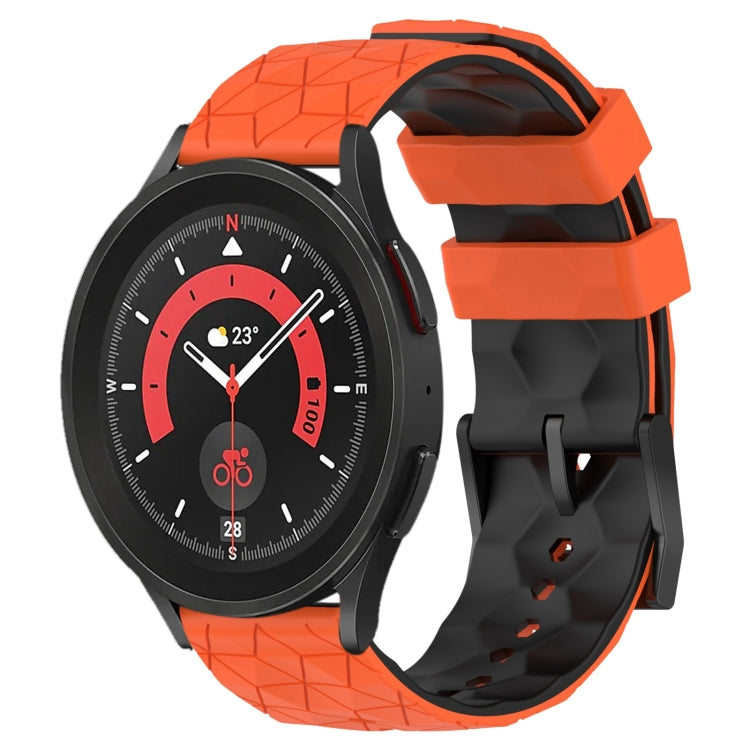 For Samsung Galaxy Watch 5 Pro 45mm 20mm Football Pattern Two-Color Silicone Watch Band