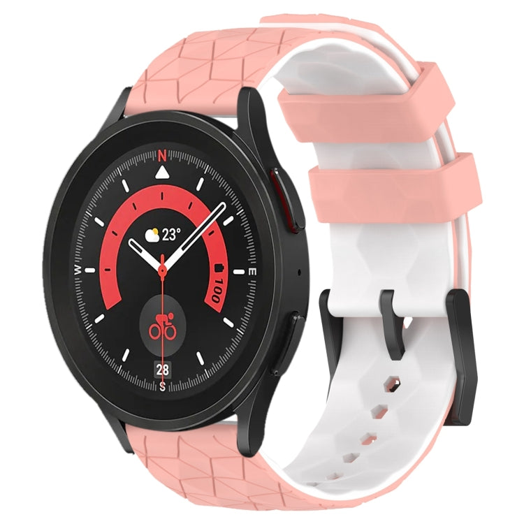 For Samsung Galaxy Watch 5 Pro 45mm 20mm Football Pattern Two-Color Silicone Watch Band