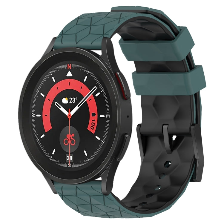 For Samsung Galaxy Watch 5 Pro 45mm 20mm Football Pattern Two-Color Silicone Watch Band