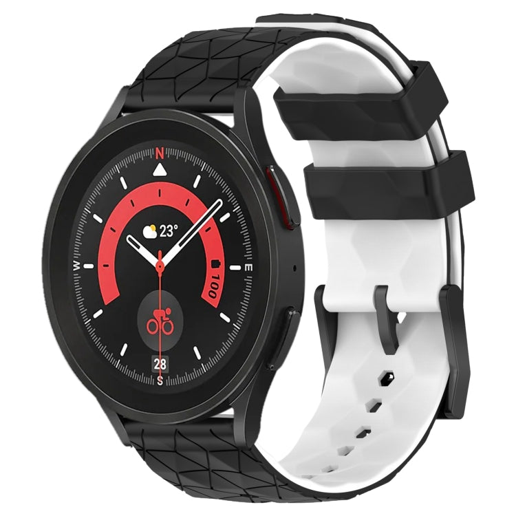 For Samsung Galaxy Watch 5 Pro 45mm 20mm Football Pattern Two-Color Silicone Watch Band