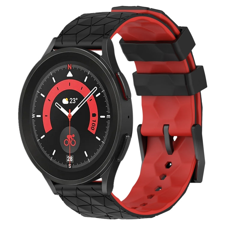 For Samsung Galaxy Watch 5 Pro 45mm 20mm Football Pattern Two-Color Silicone Watch Band