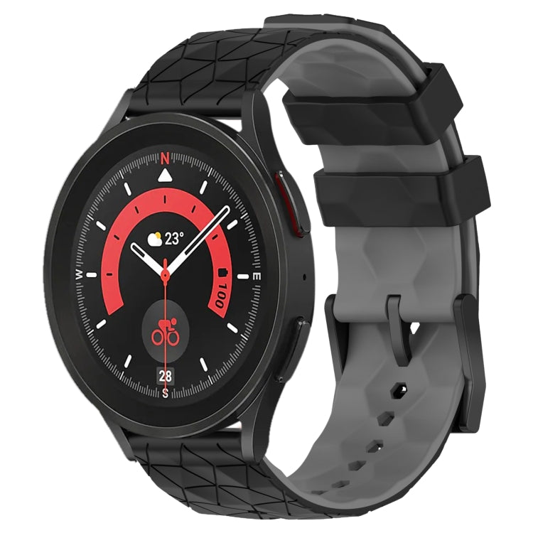 For Samsung Galaxy Watch 5 Pro 45mm 20mm Football Pattern Two-Color Silicone Watch Band
