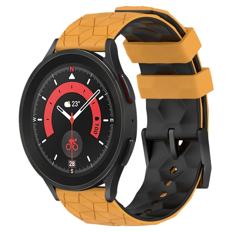 For Samsung Galaxy Watch 5 Pro 45mm 20mm Football Pattern Two-Color Silicone Watch Band