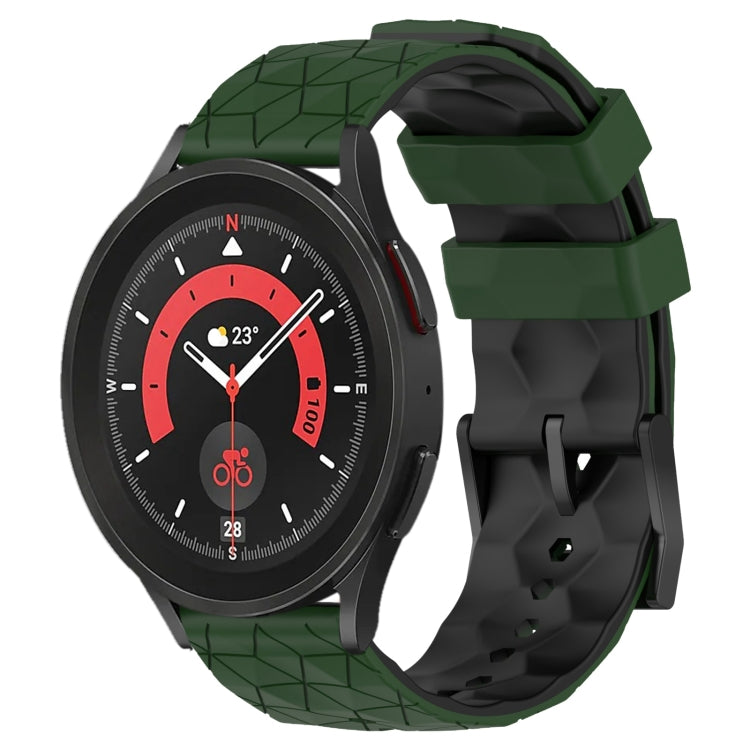 For Samsung Galaxy Watch 5 Pro 45mm 20mm Football Pattern Two-Color Silicone Watch Band