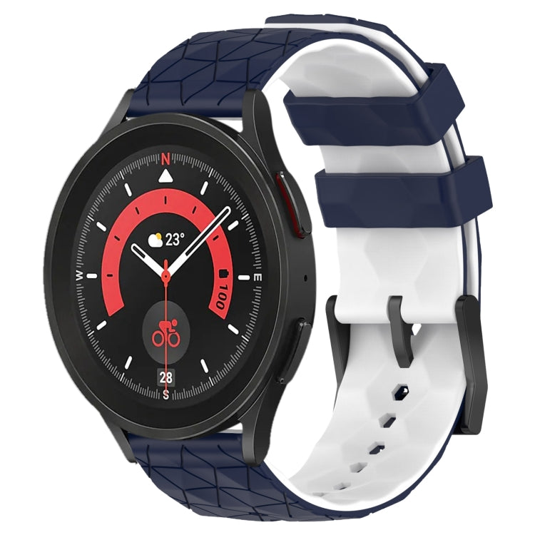 For Samsung Galaxy Watch 5 Pro 45mm 20mm Football Pattern Two-Color Silicone Watch Band
