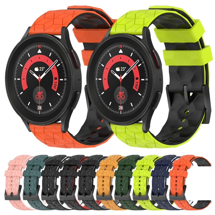 For Samsung Galaxy Watch 5 Pro 45mm 20mm Football Pattern Two-Color Silicone Watch Band
