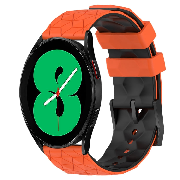 For Samsung Galaxy Watch 4 44mm 20mm Football Pattern Two-Color Silicone Watch Band