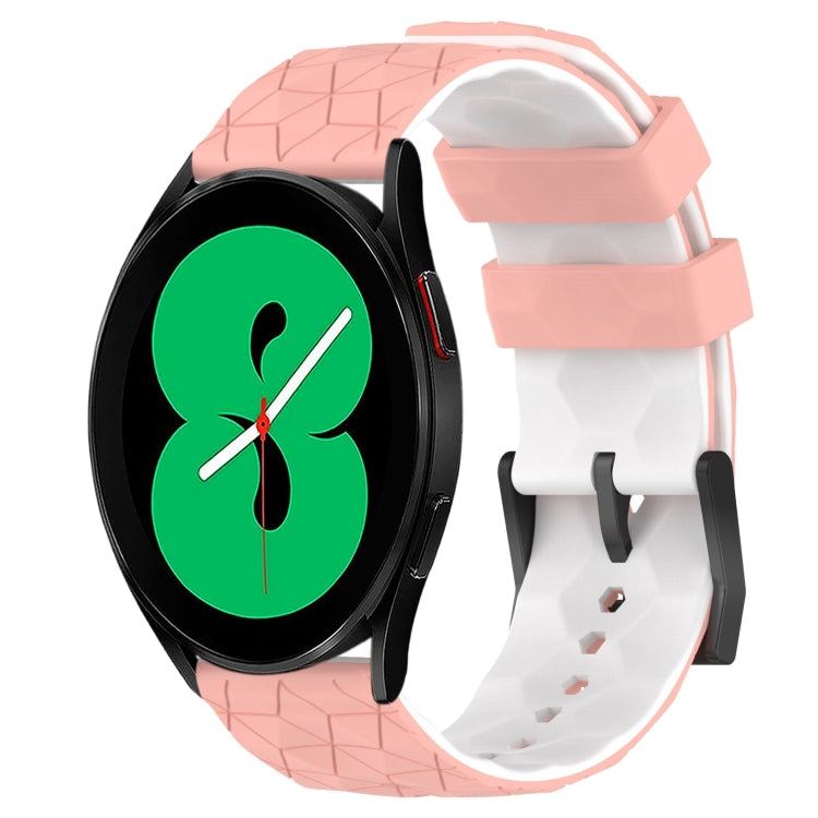 For Samsung Galaxy Watch 4 44mm 20mm Football Pattern Two-Color Silicone Watch Band