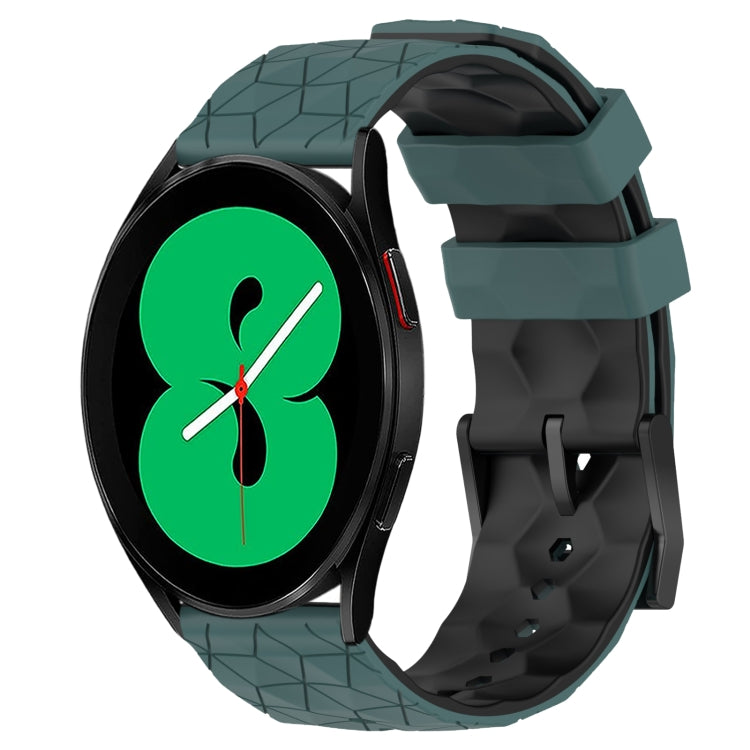 For Samsung Galaxy Watch 4 44mm 20mm Football Pattern Two-Color Silicone Watch Band