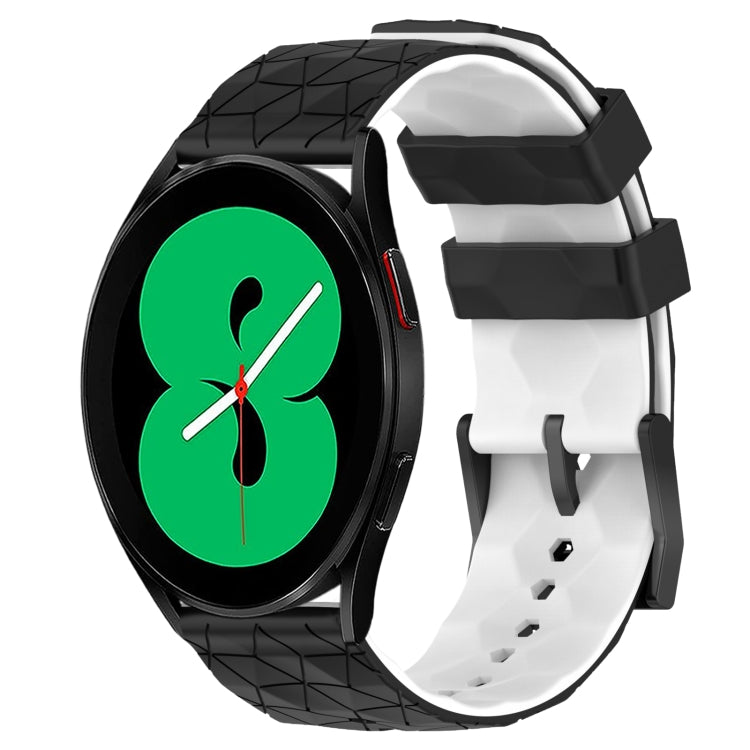 For Samsung Galaxy Watch 4 44mm 20mm Football Pattern Two-Color Silicone Watch Band