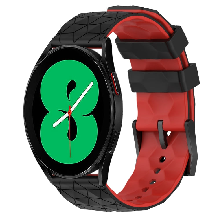 For Samsung Galaxy Watch 4 44mm 20mm Football Pattern Two-Color Silicone Watch Band