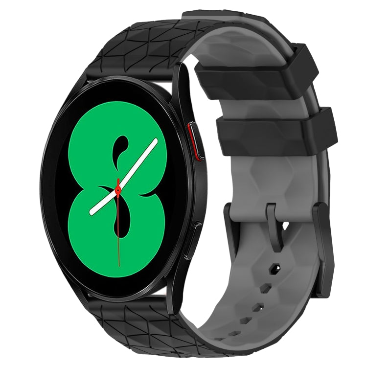 For Samsung Galaxy Watch 4 44mm 20mm Football Pattern Two-Color Silicone Watch Band