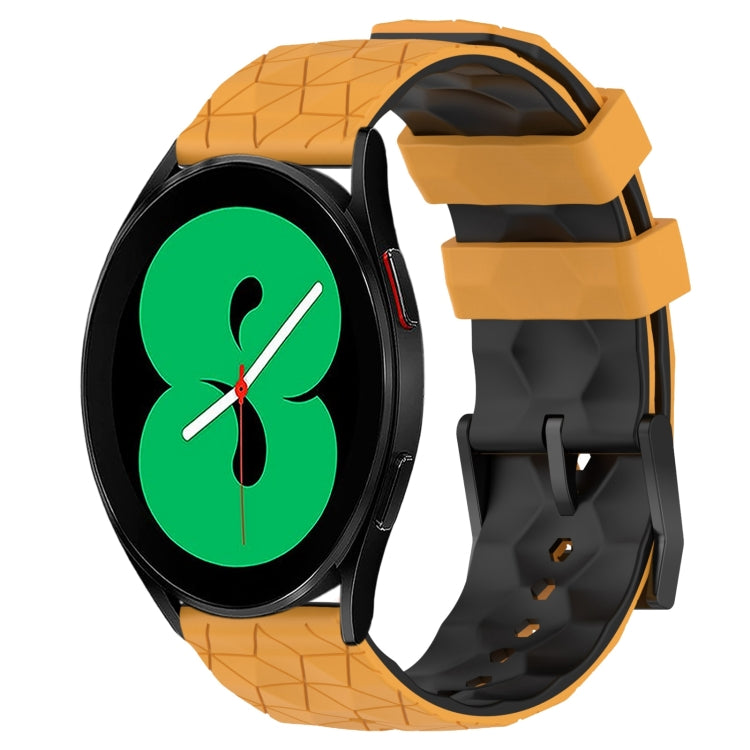 For Samsung Galaxy Watch 4 44mm 20mm Football Pattern Two-Color Silicone Watch Band