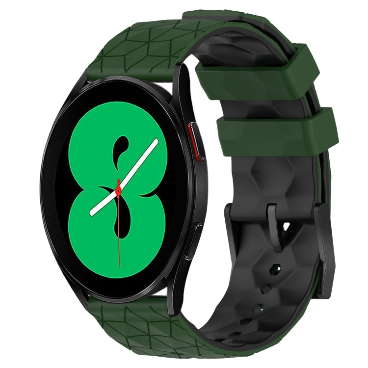 For Samsung Galaxy Watch 4 44mm 20mm Football Pattern Two-Color Silicone Watch Band
