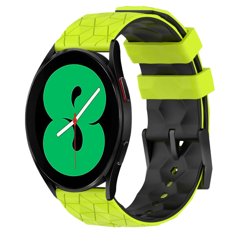 For Samsung Galaxy Watch 4 44mm 20mm Football Pattern Two-Color Silicone Watch Band